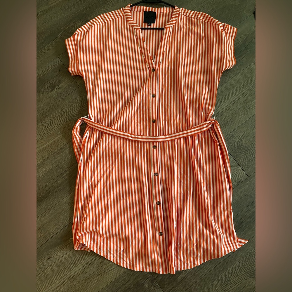 Alex Marie Red and White Striped Shirt
